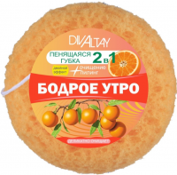 Миниатюра: Мочалка д/тела пенящаяся Мини 2в1 Бодрое утро цветная