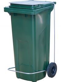 Миниатюра: Бак д/мусора 120л п/э цв.зеленый. с педальным приводом