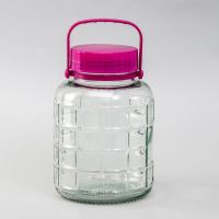 Миниатюра: Банка стеклянная с гидрозатвором, 2 л, цвет сиреневый