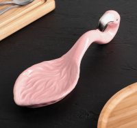 Миниатюра: Подставка п/ложку Фламинго, 26*9 см, цвет розовый