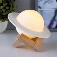Миниатюра: Лампа настольная/ночник сенс.LED USB д.13см Планета