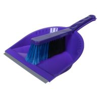 Миниатюра: Щетка-сметка и совок с резинкой фиолетовый