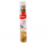 Миниатюра: Карандаши 12цв. DELI ColoRun EC00307 (1027243) трехгр.,точилка,карт.тубус