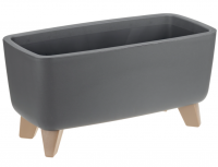 Миниатюра: Горшок-Кашпо д/цветов 4,2л D390мм Флориан овальное низкое,графит