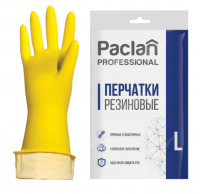 Миниатюра: Перчатки хоз.латексные L PACLAN Professional ,МНОГОРАЗ.,х/б напыление