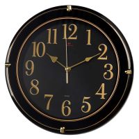 Миниатюра: Часы настенные круг со вставками d32,5см, корпус черный Классика, пластик, 1xАА, арт.3328-002