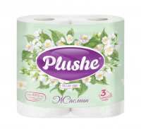 Миниатюра: Туалетная бумага Plushe Deluxe Light 3сл 4шт*15м Арома Жасмин