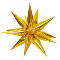 Миниатюра: Шары возд. Микрос Ф26 звезда фигурная металлик золотой 65см Ч07797