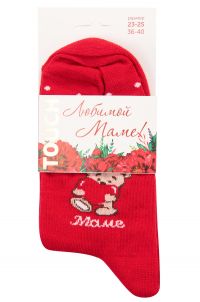 Миниатюра: Носки женские Маме сердце арт.351, цвет красный, размер 23-25